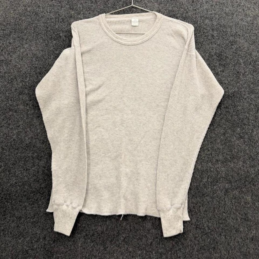 Gray Morgan Thermal Long Sleeve Waffle Knit XL Mens Minimalist Shirt